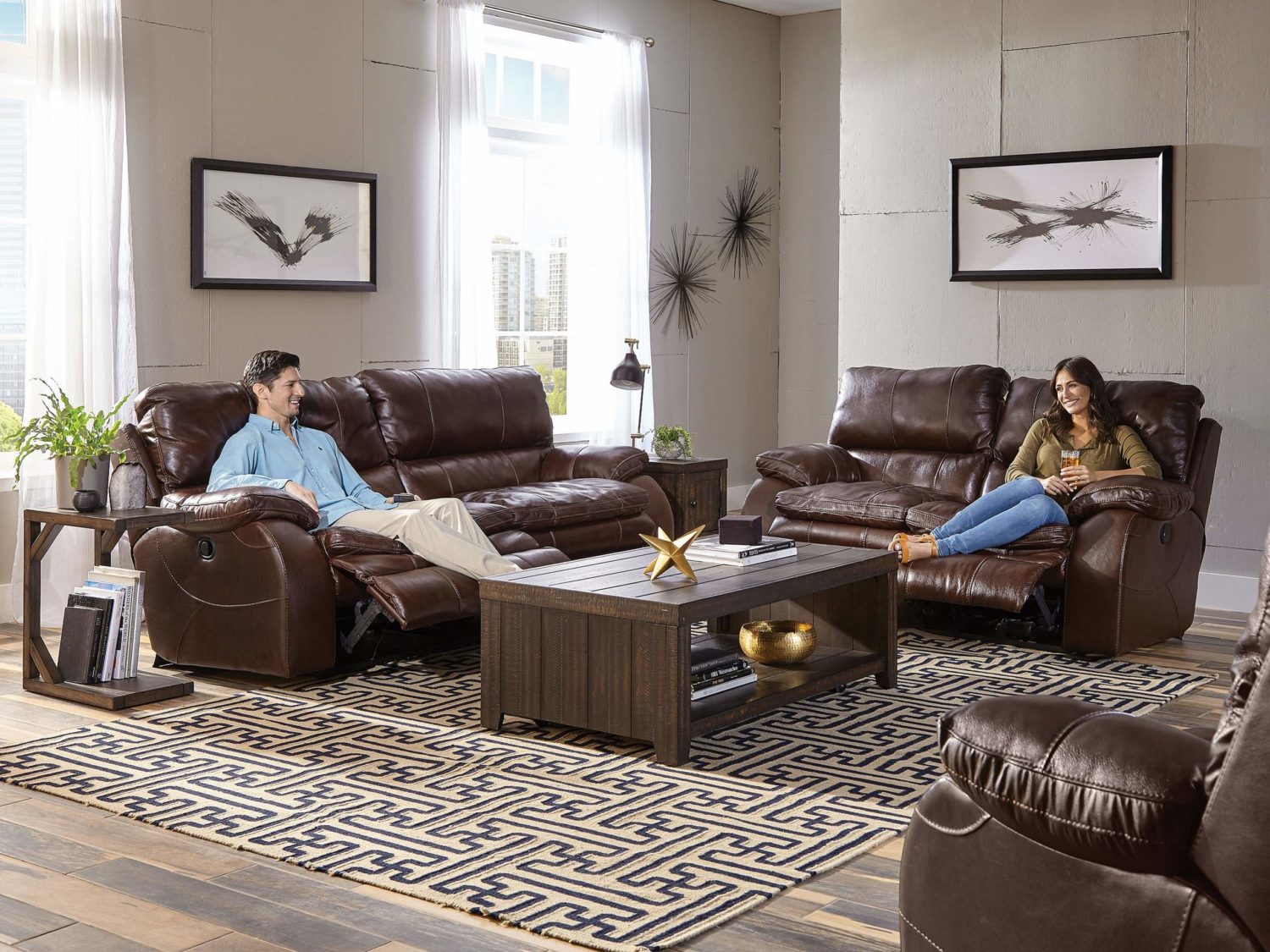 HOLLIS Reclining Sofa & Love-Seat - Open