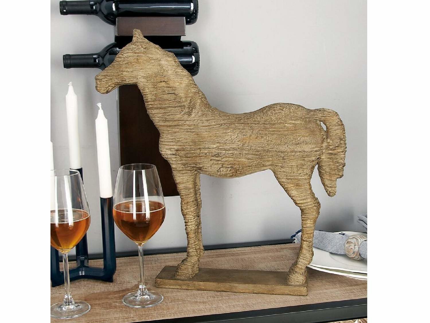 Wood Horse Sculpture