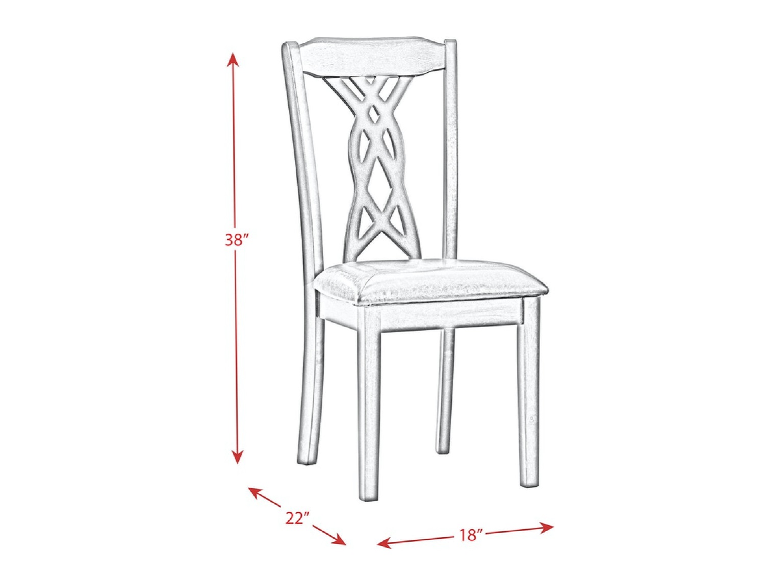 EUSTICE Dining Chair - Dimensions