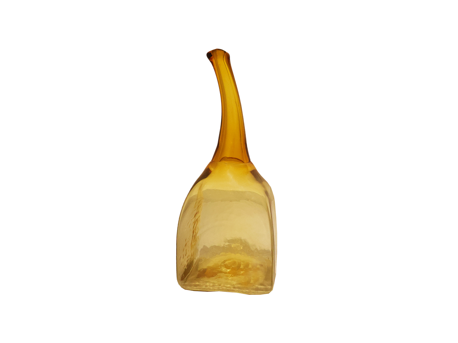 Amber Blown Glass Vase side view Amber Blown Glass Vase side view