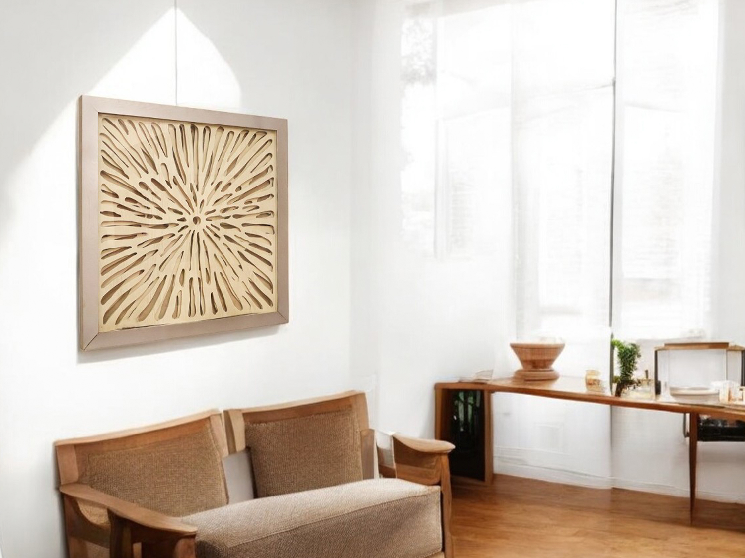 3-Photoroom RAFT Geometric Wooden Wall Art, 32"x32"