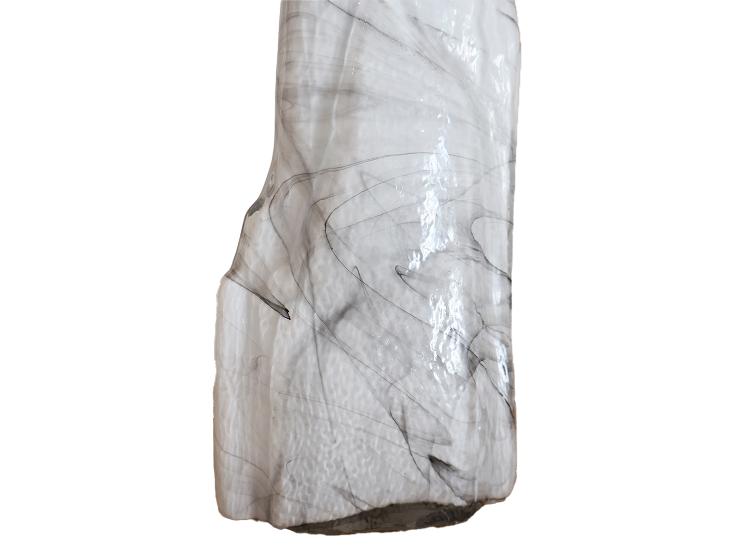 White Blown Glass Vase, bottom White Blown Glass Vase, bottom