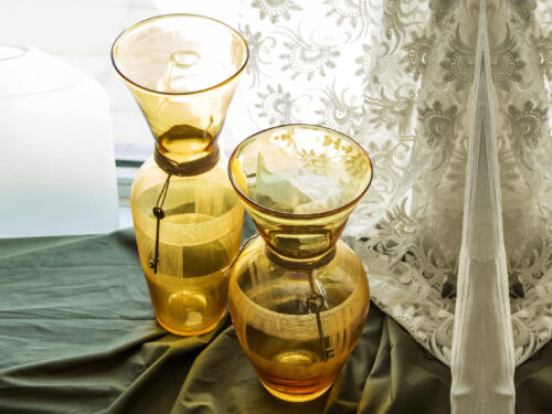 Amber Glass Vase full Lifestyle