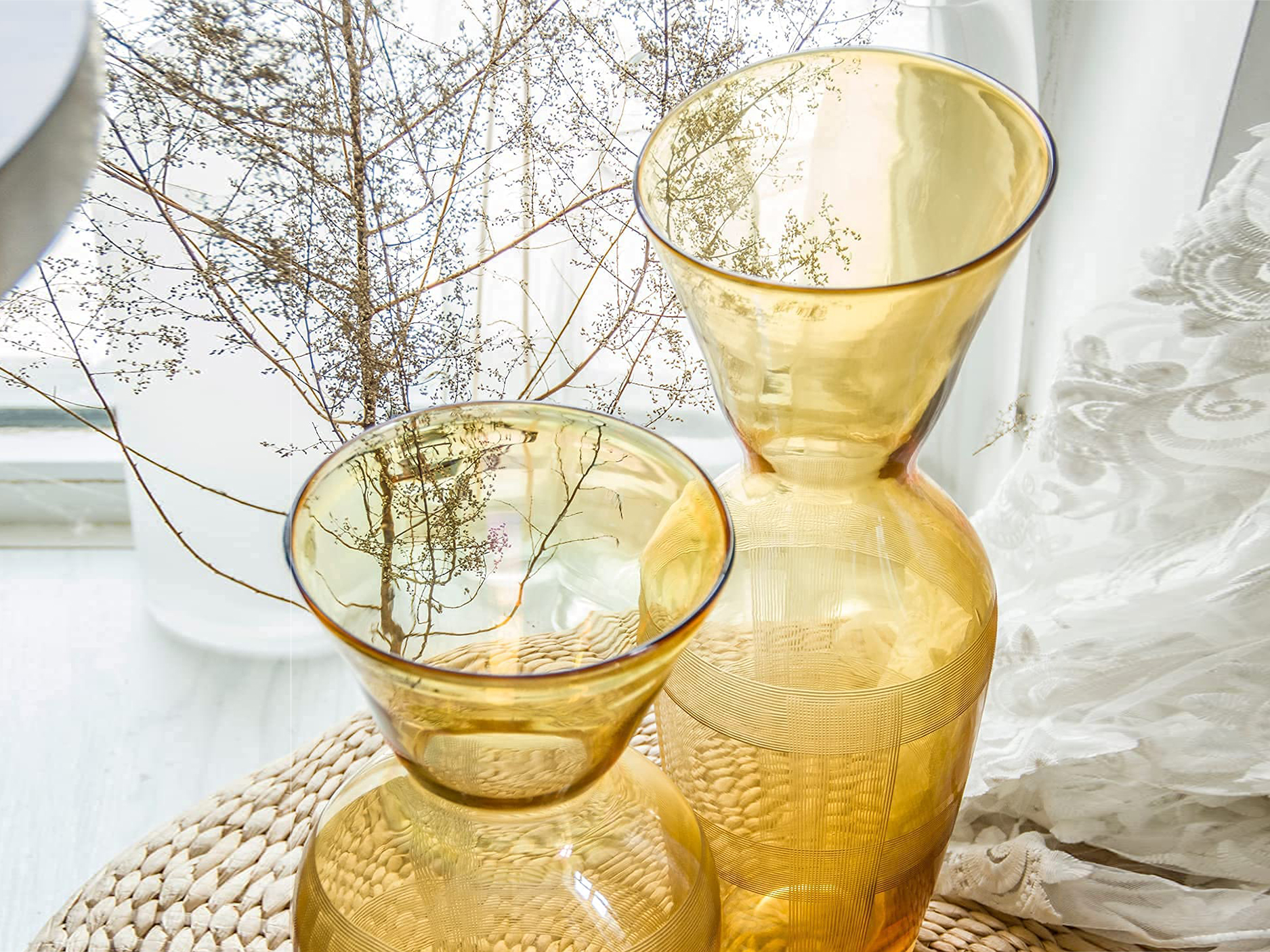 Amber Glass Vase Top Amber Glass Vase Top