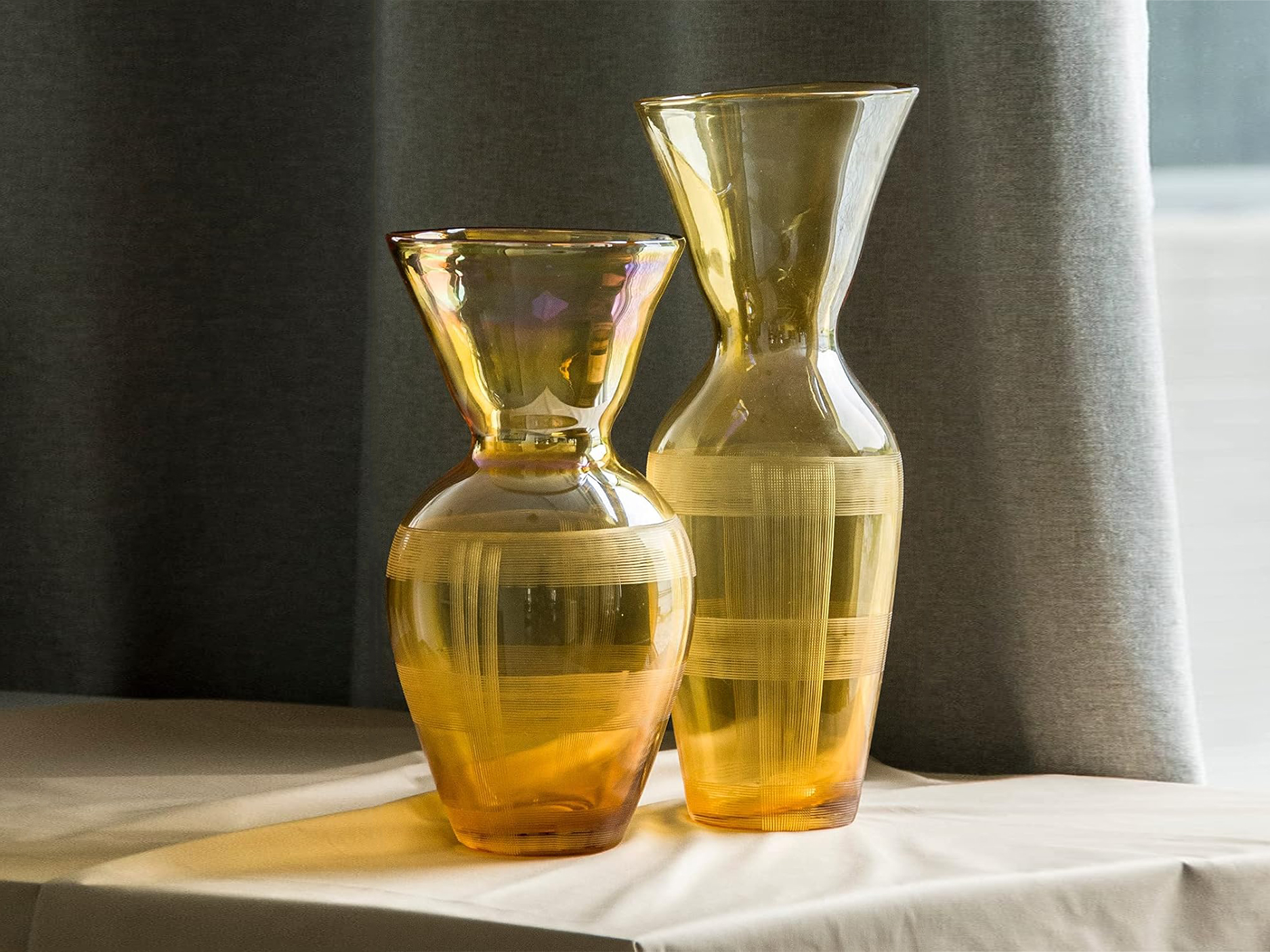 Amber Glass Vase, 13 in. Details Amber Glass Vase, 13 in. Details