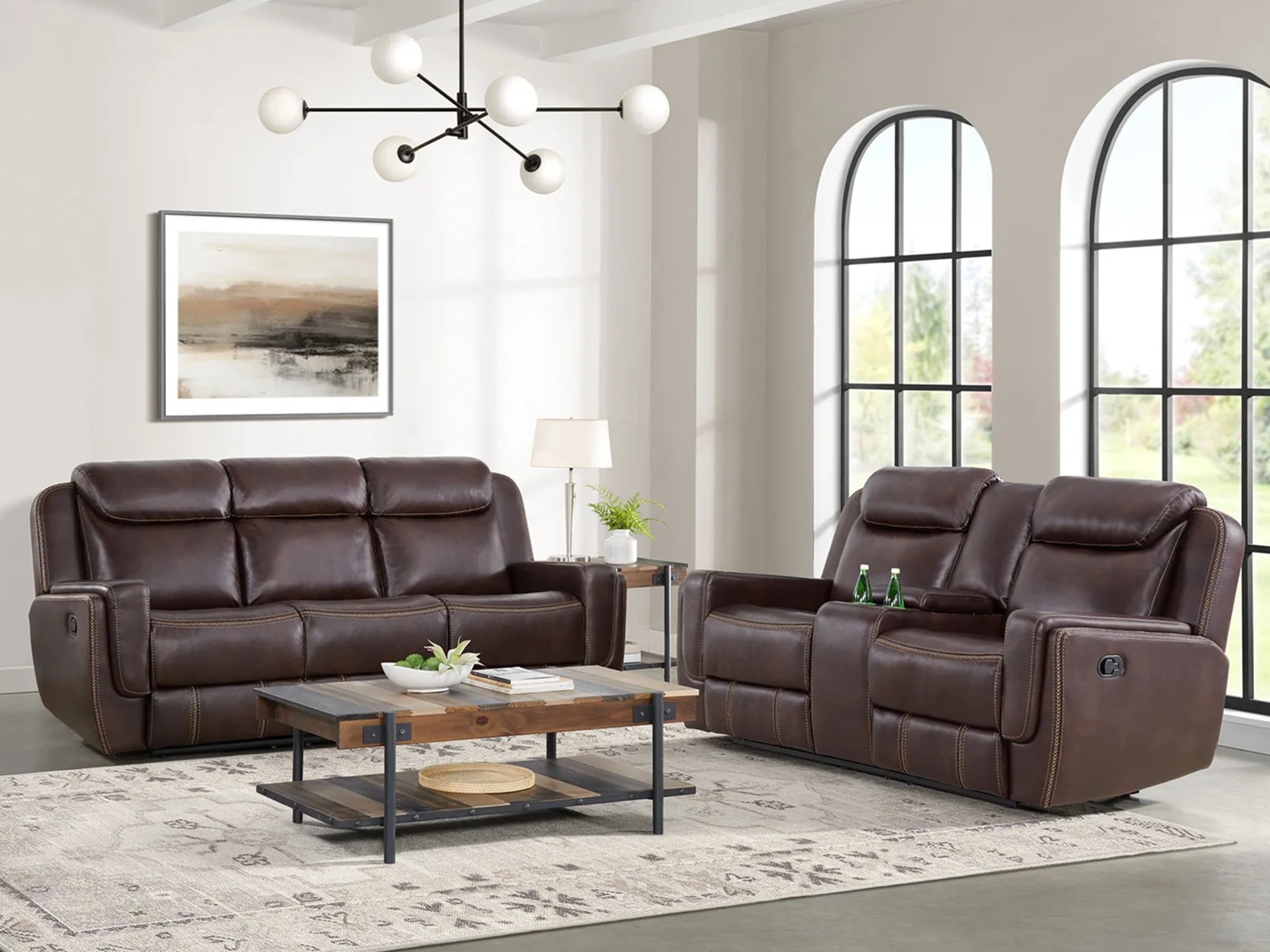 BISTRA Reclining Sofa & Loveseat with Console - Closed BISTRA Reclining Sofa & Loveseat with Console - Closed