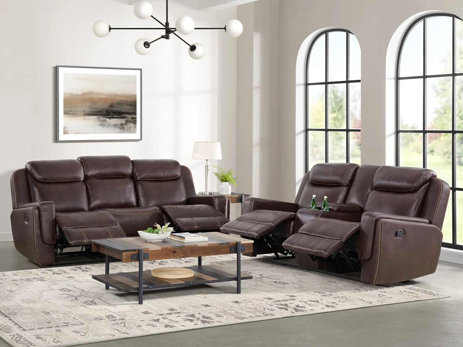 BISTRA Reclining Sofa & Loveseat with Console BISTRA Reclining Sofa & Loveseat with Console