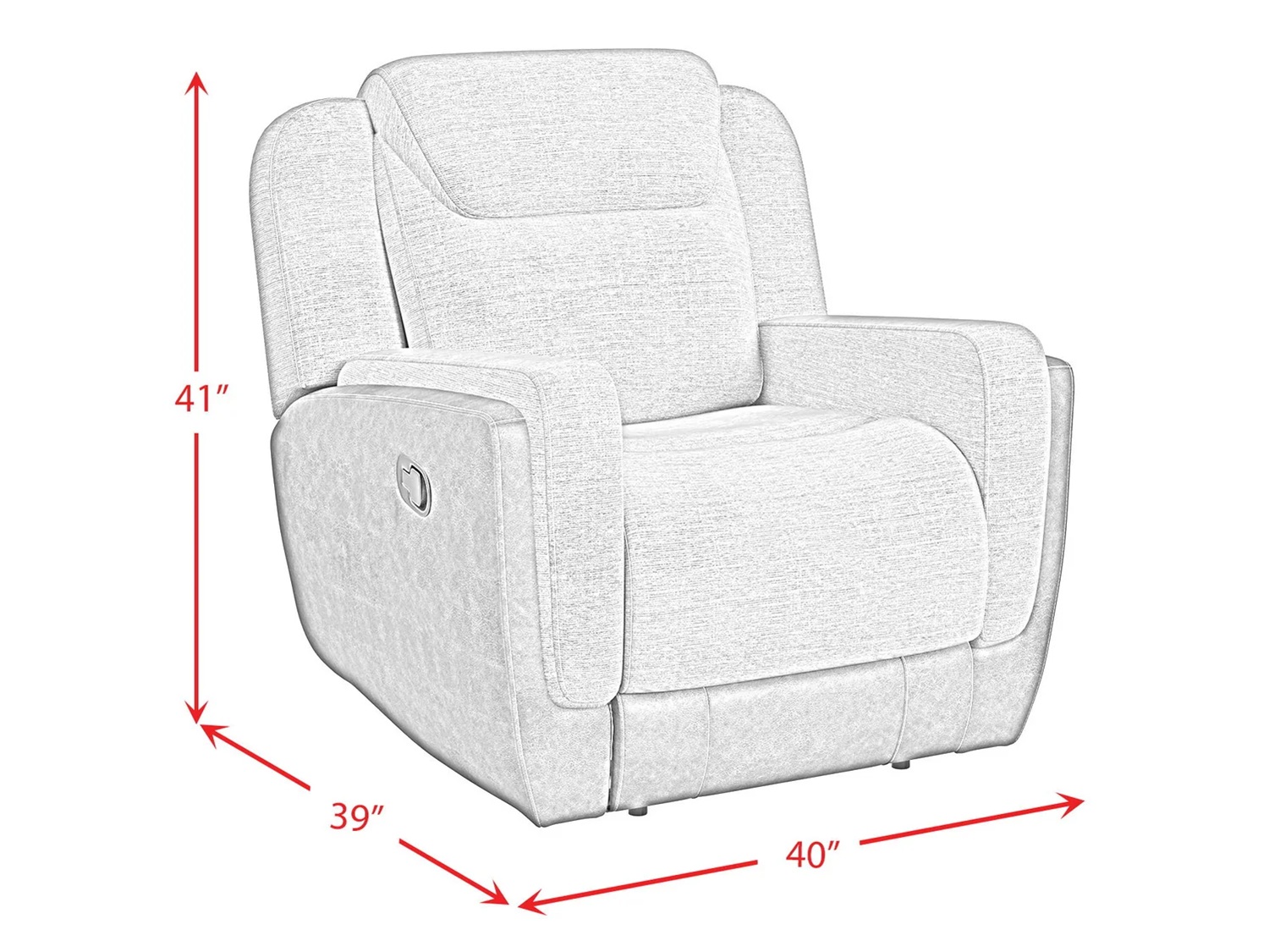 FENES Glider Recliner Chair - Dimensions FENES Glider Recliner Chair - Dimensions
