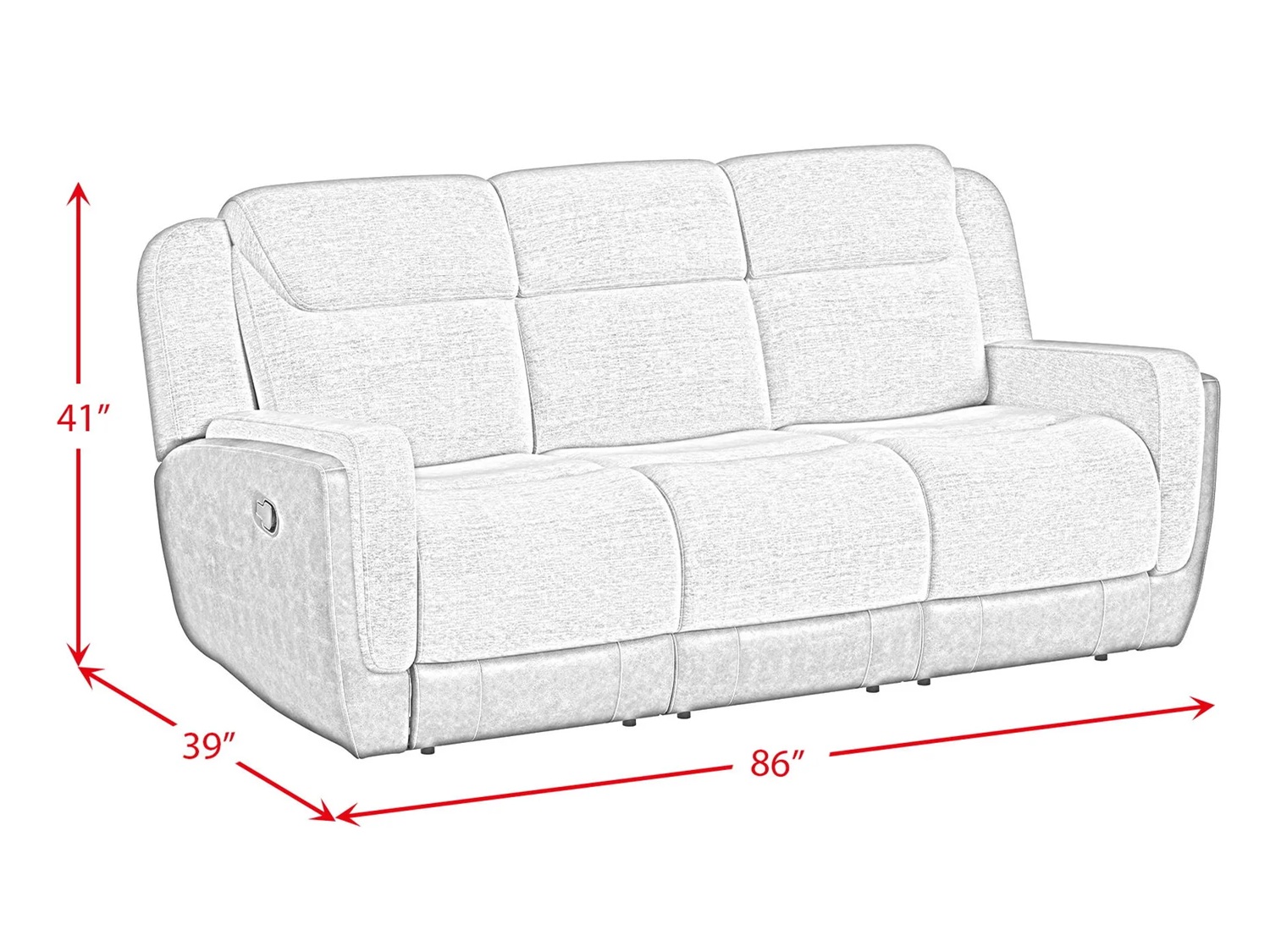 FENES Reclining Sofa - Dimensions FENES Reclining Sofa - Dimensions
