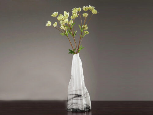 White Blown Glass Vase,