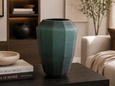 Textured Blown Glass Vase, 15 in.