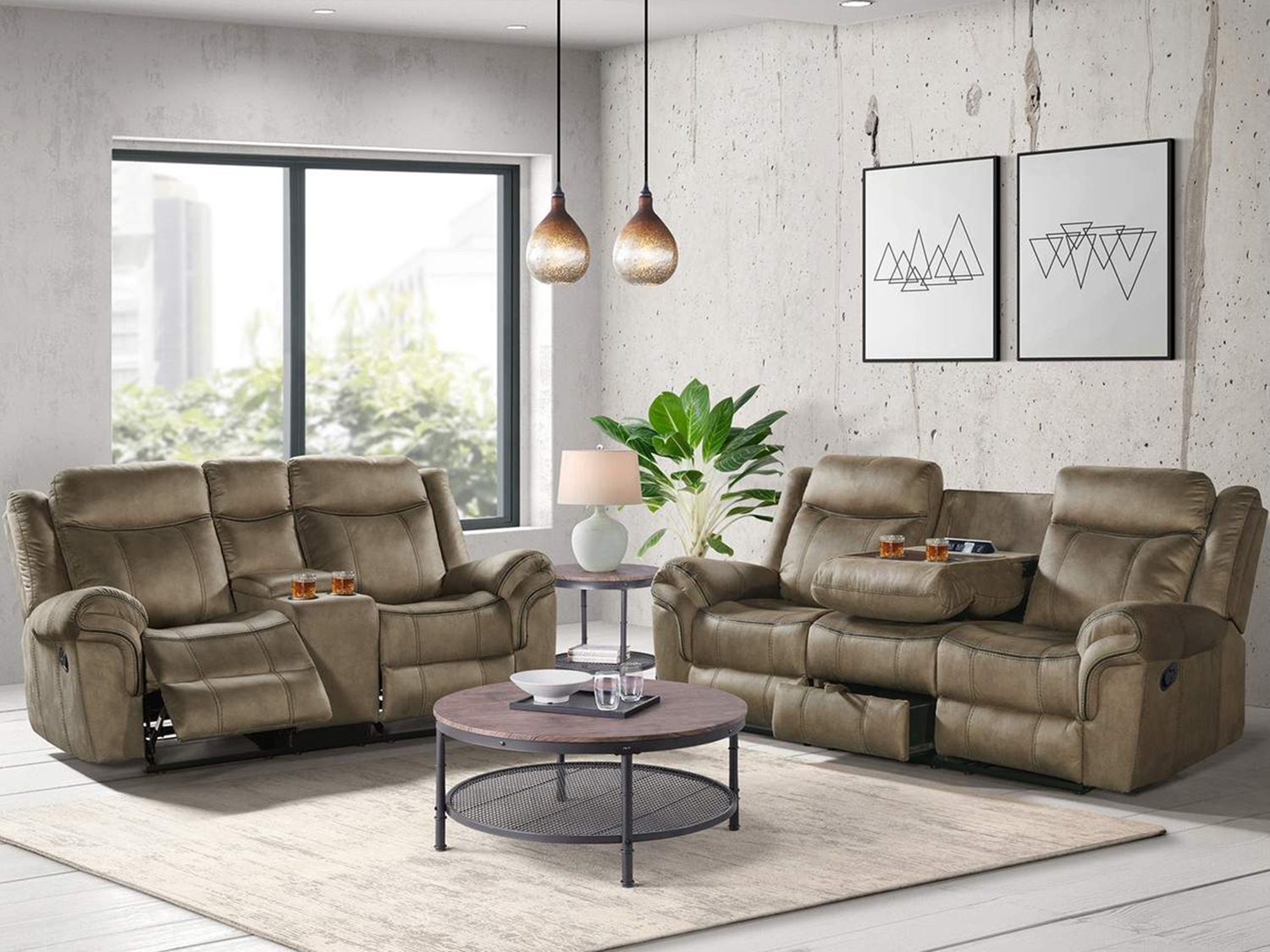 VETEL Reclining Sofa with Dropdown & Loveseat with Console VETEL Reclining Sofa with Dropdown & Loveseat with Console