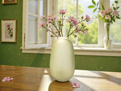 Yellow Glass Vase, 10 in.