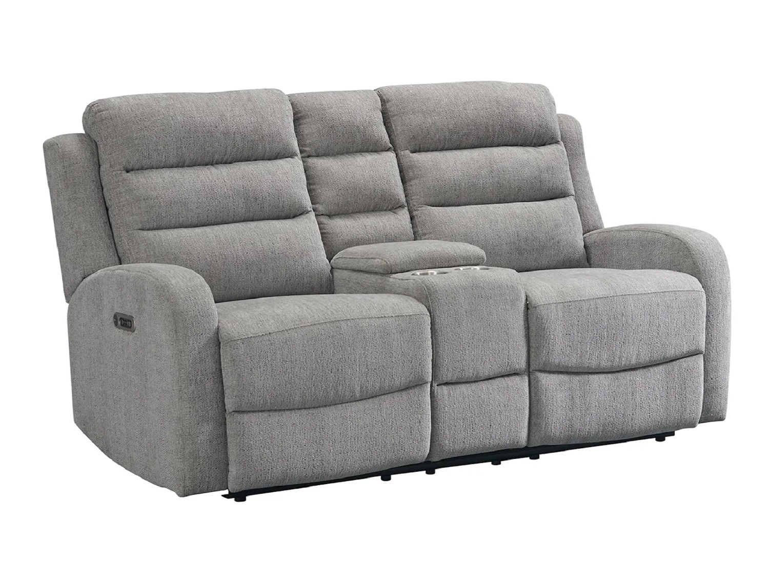 ZLATNA Power Reclining Loveseat with Power Motion Head Recliner & Console - Side