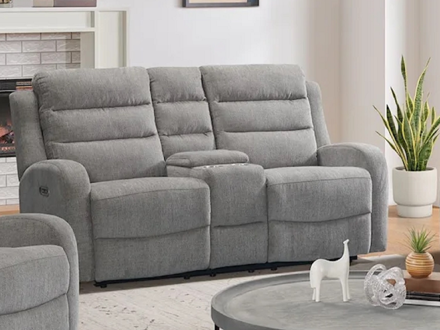 ZLATNA Power Reclining Loveseat with Power Motion Head Recliner & Console ZLATNA Power Reclining Loveseat with Power Motion Head Recliner & Console