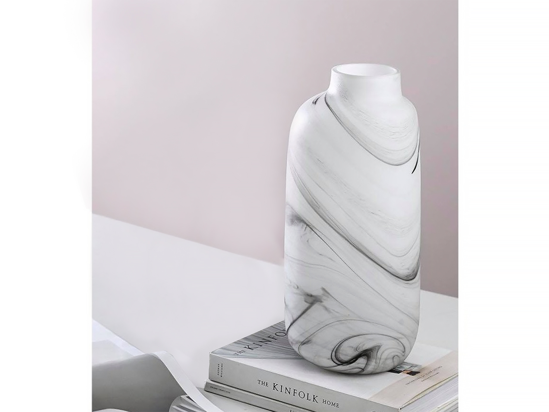 White Glass Vase, 15 in White Glass Vase, 15 in