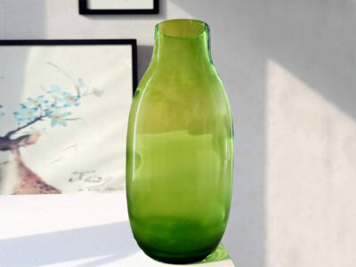 Green Glass Vase II, 14 in.
