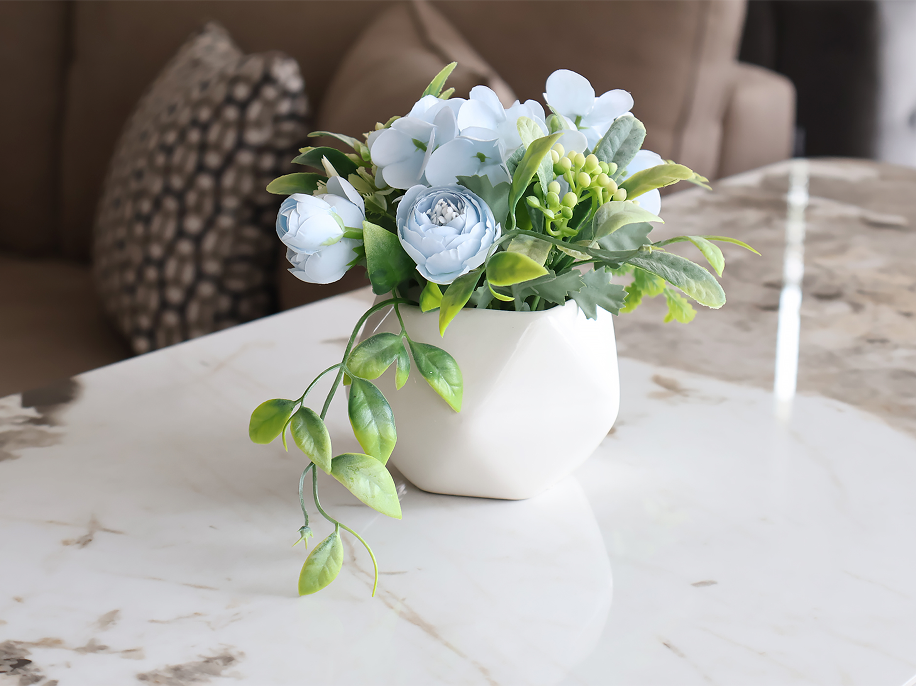 LUNAS Faux Plant Blue Color LUNAS Faux Plant Blue Color