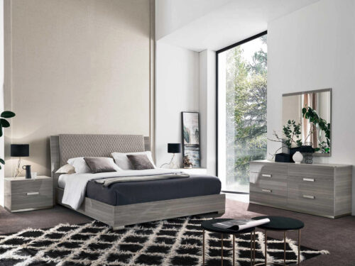 DERUTA King Bed, 2 Nightstands, Dresser & Mirror Lifestyle