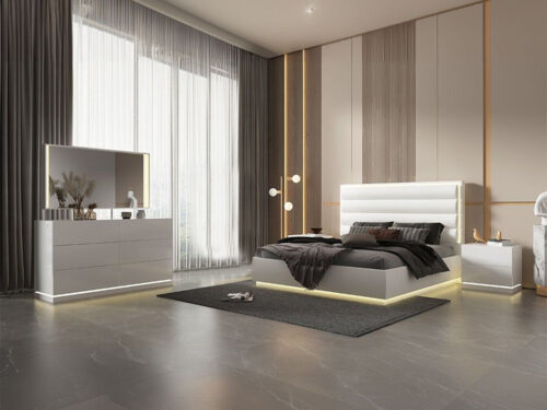 ZERNEZ King Bed, 2 Nightstands, Dresser & Mirror lifestyle