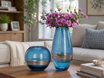 BISKRA 2 Piece Blown Glass Vase Set