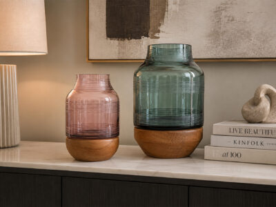 Chase Colored Glass 2 Piece Vase Set