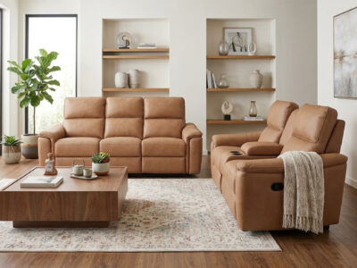 MILFORD Reclining Sofa & Loveseat with Console