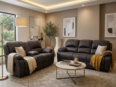 OCONTO Reclining Sofa & Loveseat with Console
